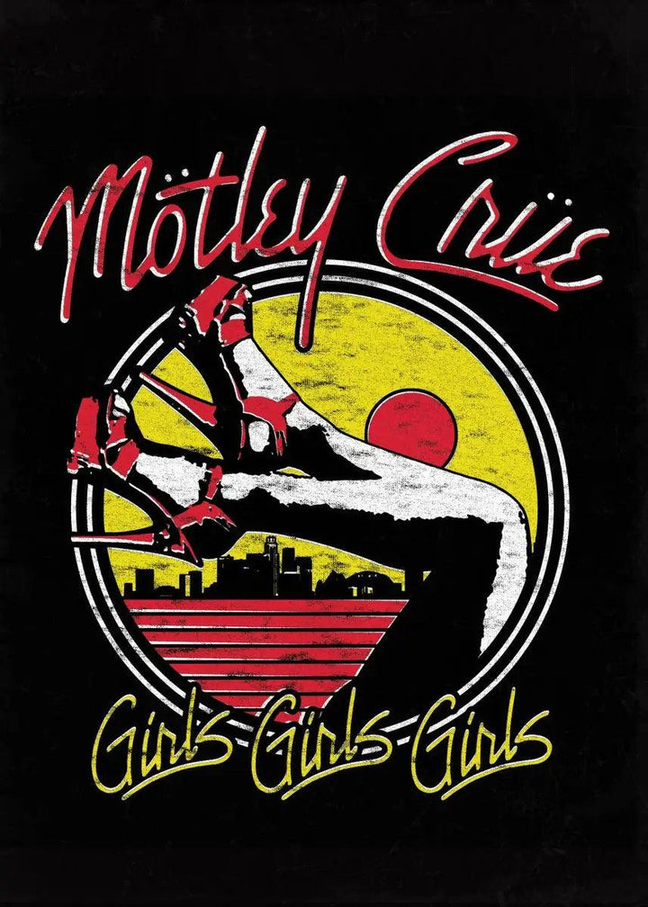 Motley Crue Band Poster - 90s Retro Abstract Art - Room Wall Decor - Brand My Case