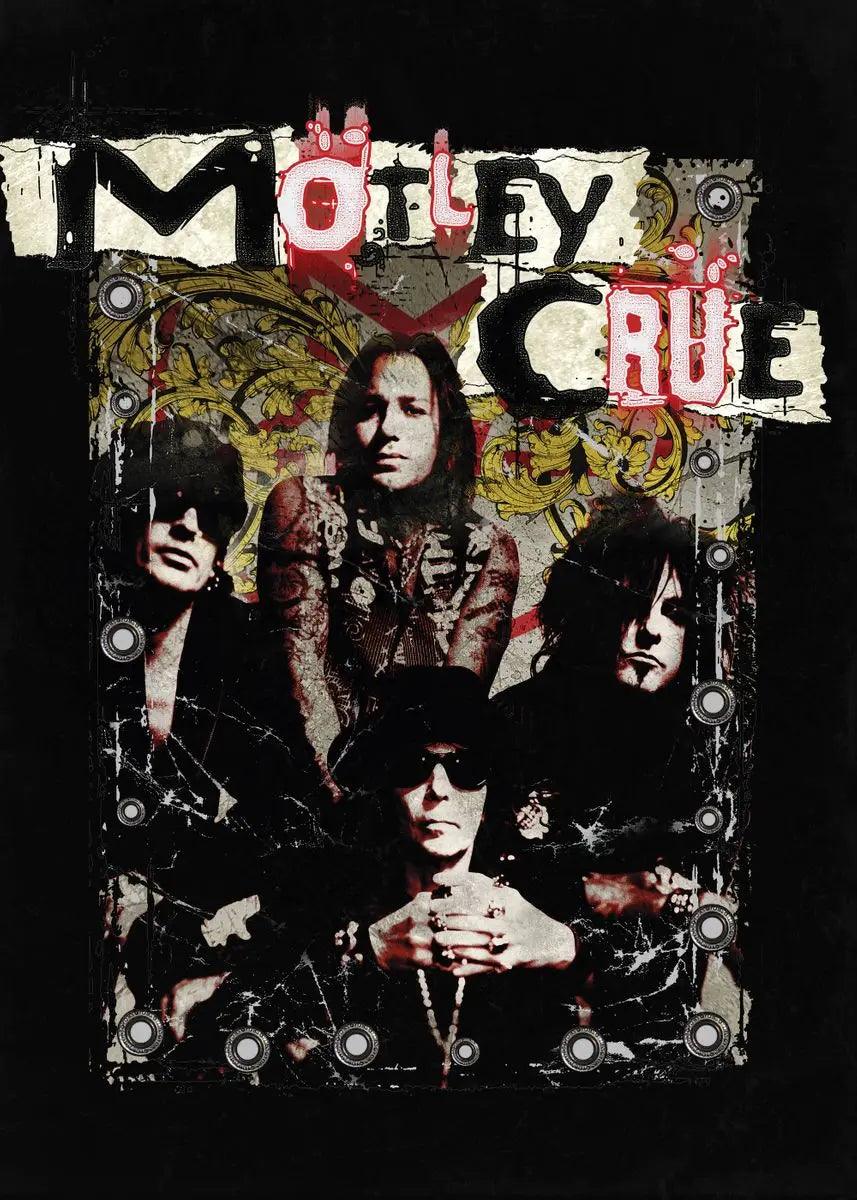 Motley Crue Band Poster - 90s Retro Abstract Art - Room Wall Decor - Brand My Case