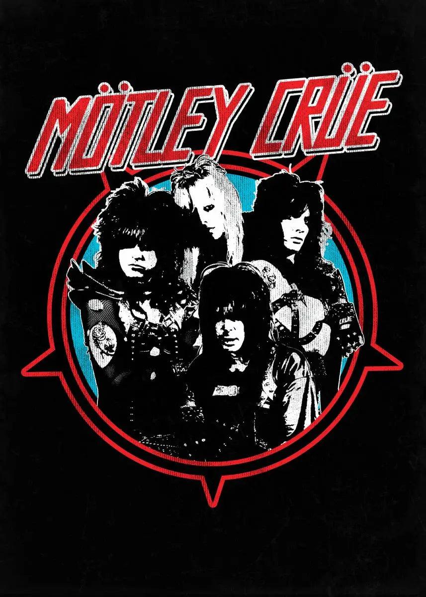 Motley Crue Band Poster - 90s Retro Abstract Art - Room Wall Decor - Brand My Case