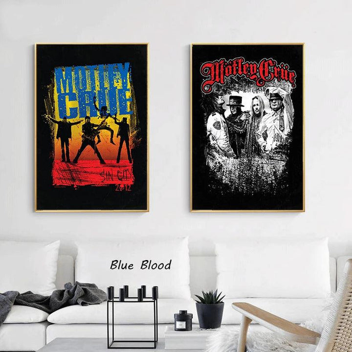 Motley Crue Band Poster - 90s Retro Abstract Art - Room Wall Decor - Brand My Case