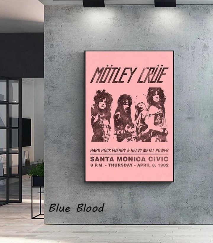 Motley Crue Band Poster - 90s Retro Abstract Art - Room Wall Decor - Brand My Case