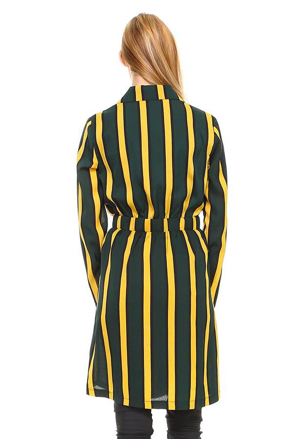 Multi Stripe Long Blazer - Brand My Case