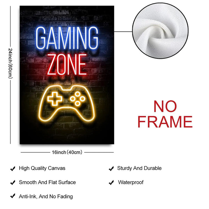 Neon Gaming Canvas Prints - 2pc Wall Art Set - Decor for Game Room - Brand My Case
