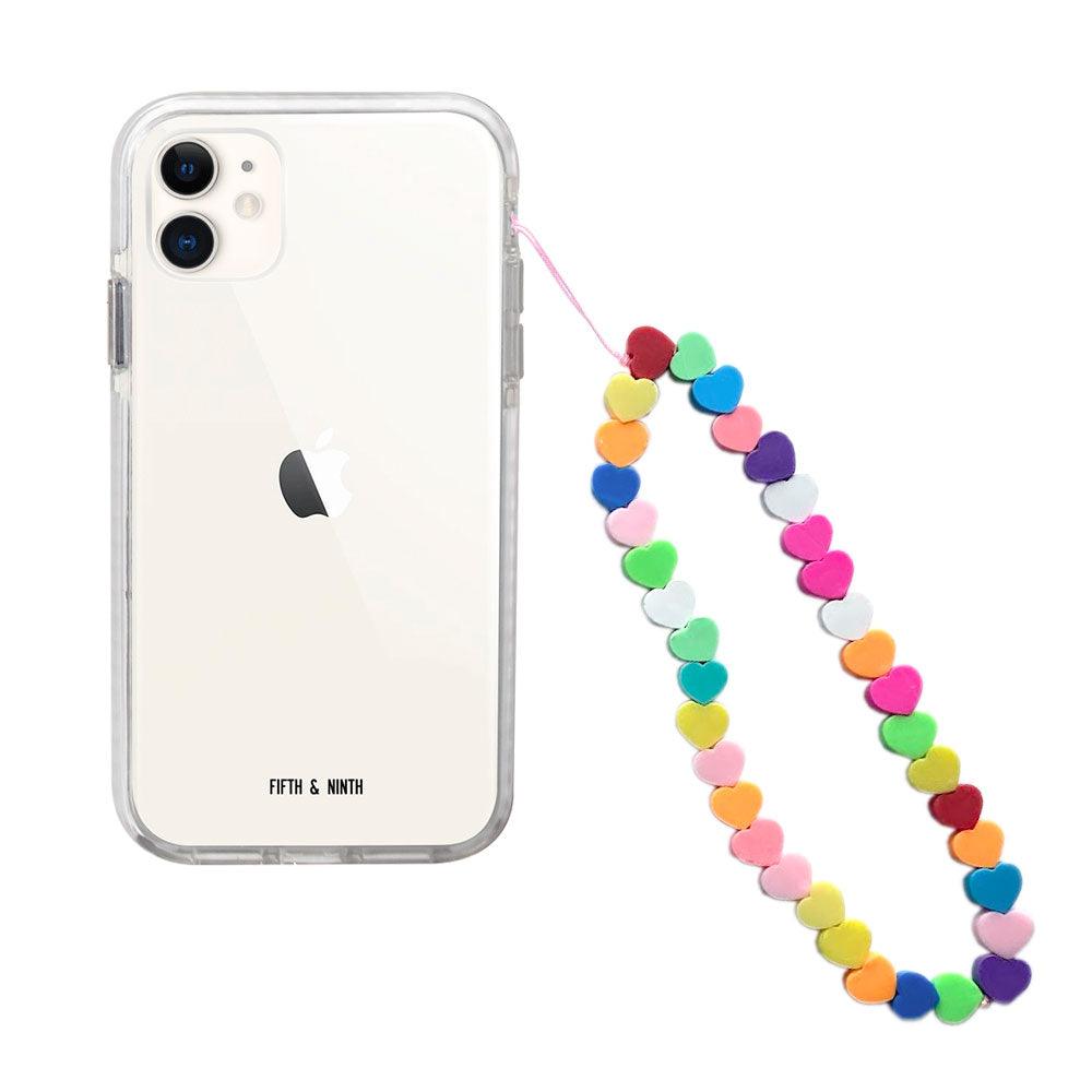 Neon Hearts Beaded Phone Charm - Brand My Case