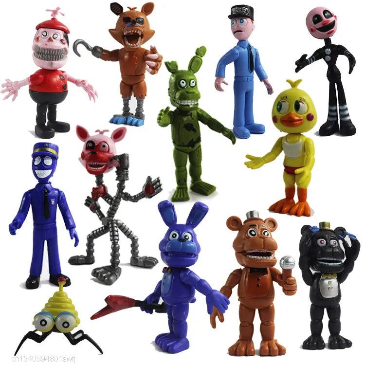 New 12pcs/Set Five Nights At Freddy's Action Figure Toys FNAF Figures Chica Bonnie Foxy Freddy Fazbear Bear Anime Toys For Kids - Brand My Case