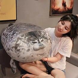 NEW 80cm Giant Seal Lifelike Grey Sea Lion Aquatic Animal Soft Stuffed Doll HOT INS Plushie Gift - Brand My Case
