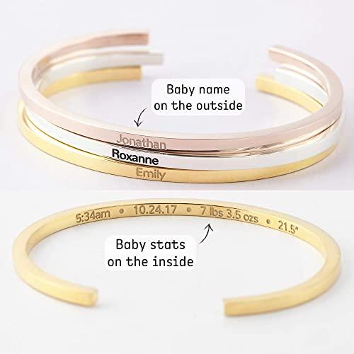 New Mom Gift, Baby Stats Bracelet, First Time Mom Bracelet - Brand My Case