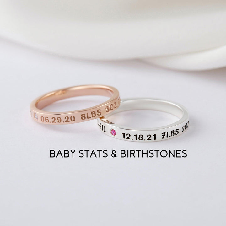 New Mom Ring, First Time Mother Gift, Baby Name Ring - Brand My Case