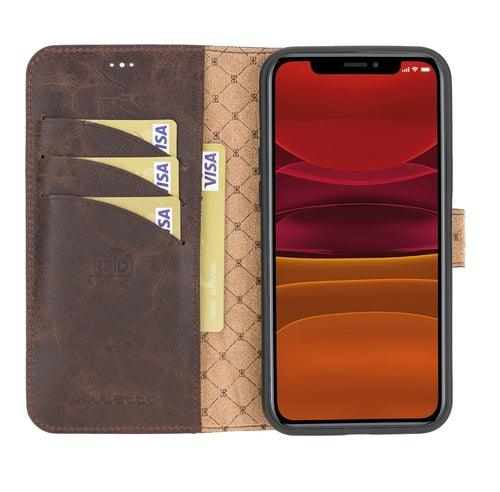 Non Detachable Leather Wallet Cases for Apple iPhone 12 Series - Brand My Case