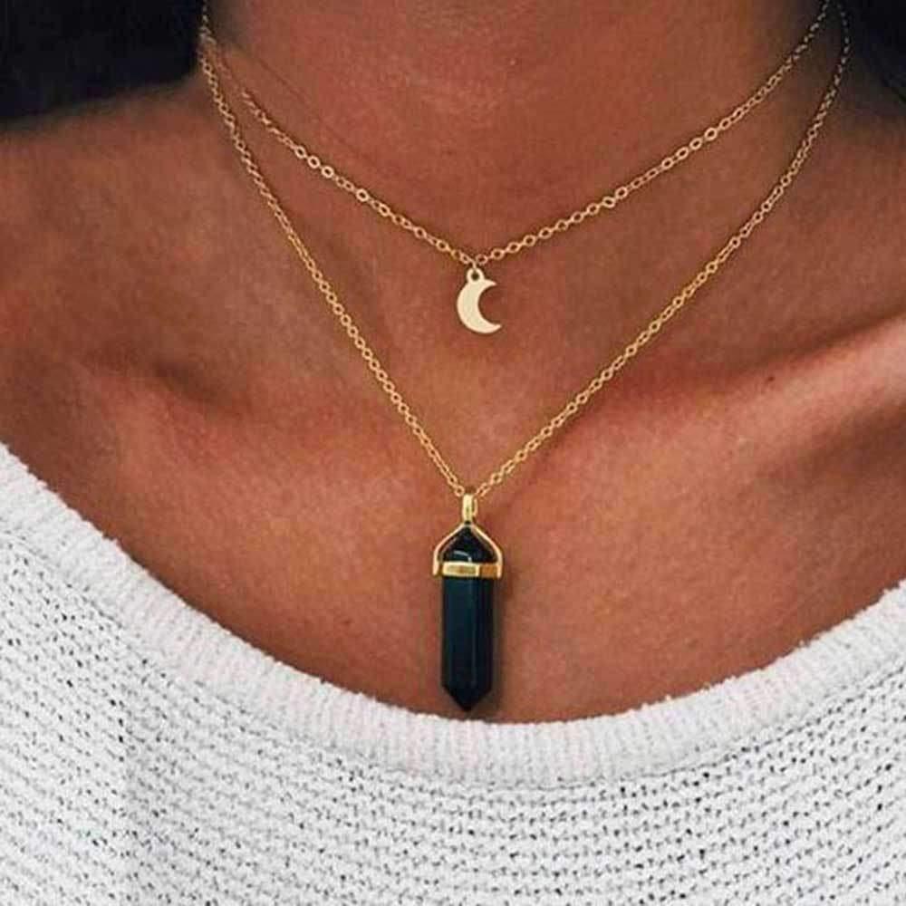 Obelisk Crescent Moon Necklace - Brand My Case