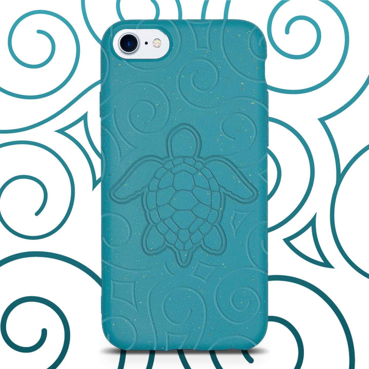 Ocean Turtle - Biodegradable phone case - Ocean Blue and Black - Brand My Case