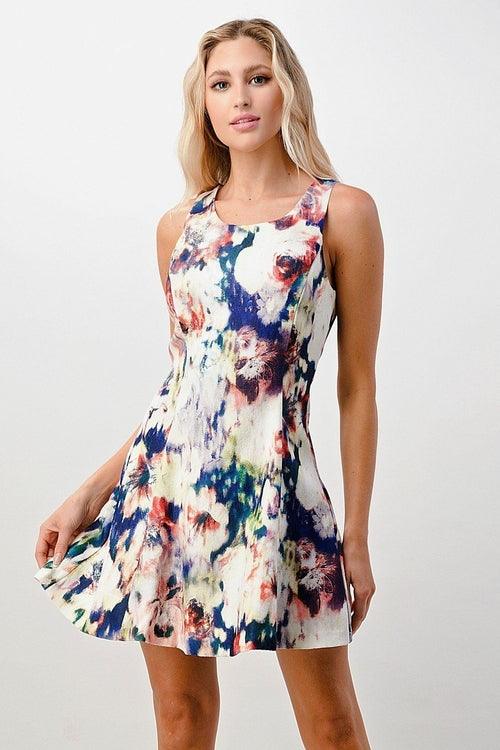 Oil Painting Floral Printed Fashion Dress - Brand My Case