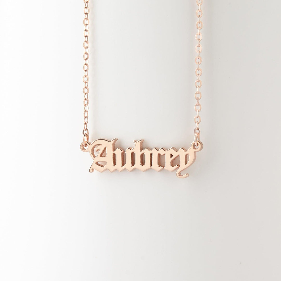 Old English Name Necklace, Teen Girls Necklace, Gothic Name Necklace - Brand My Case