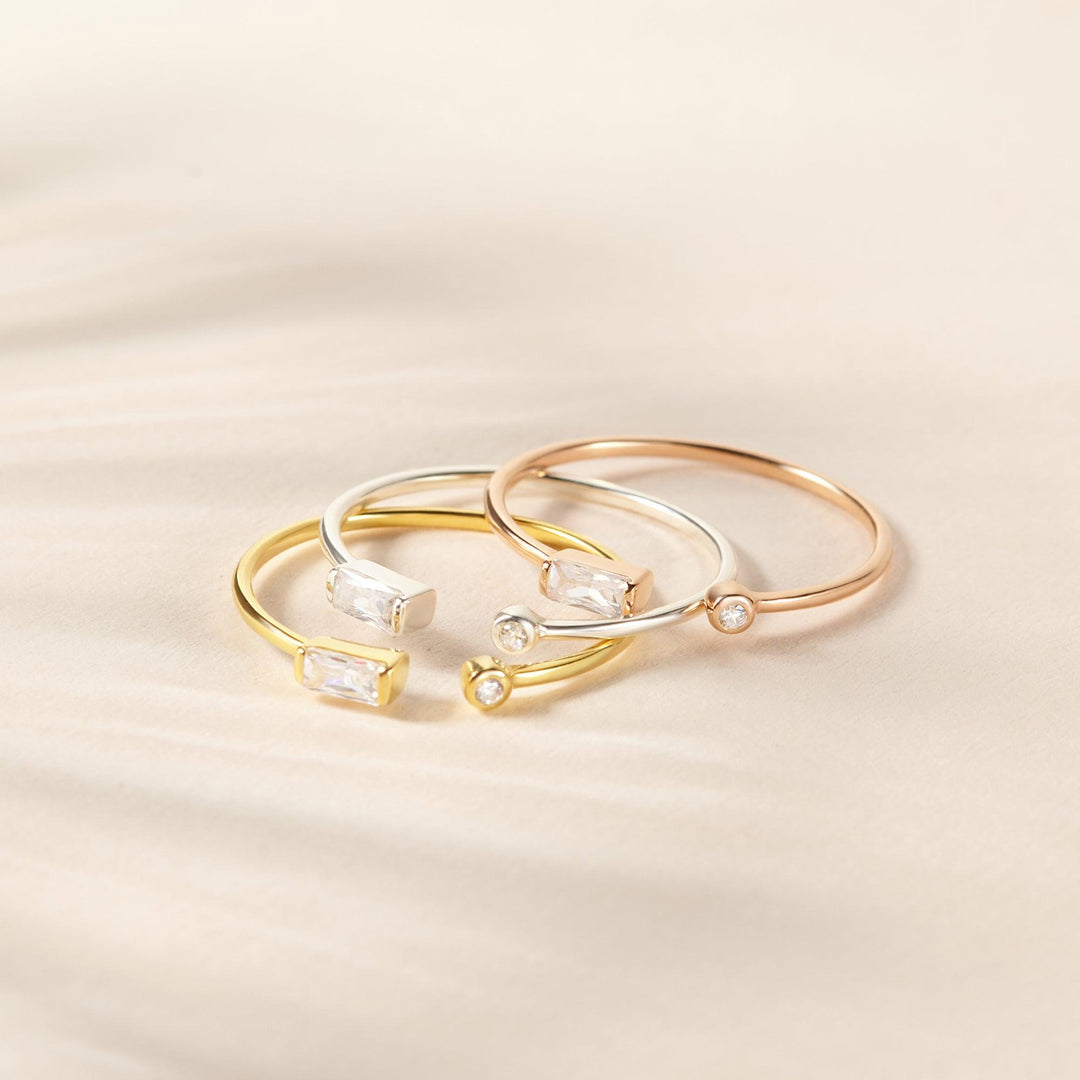Open Ring Stackable Ring Minimal CZ Ring - Brand My Case