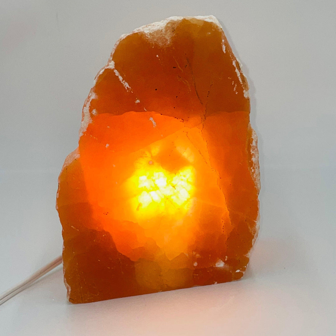 Orange Selenite Raw Lamp by CuartoAstral Prime - Brand My Case