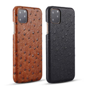 Ostrich Skin Apple iPhone 12 Case for iPhone 11 Genuine Leather Case - Brand My Case