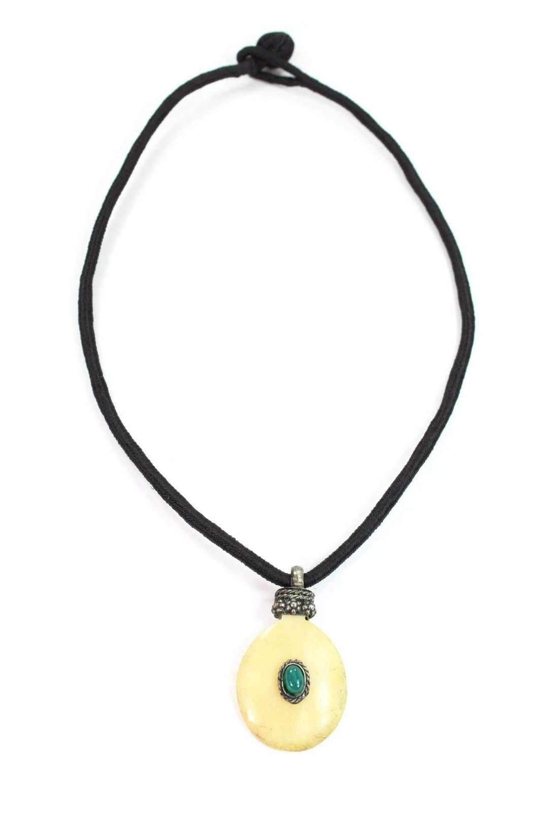 Oval Bone & Stone Tribal Pendant Necklace - Brand My Case
