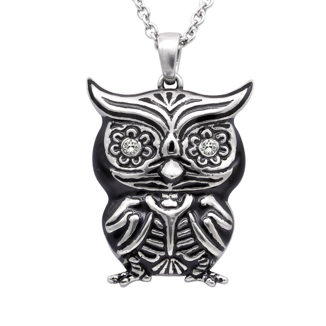 Owl Necklace "Crystal Eyes", Bird Pendant Adorned with Swarovski - Brand My Case