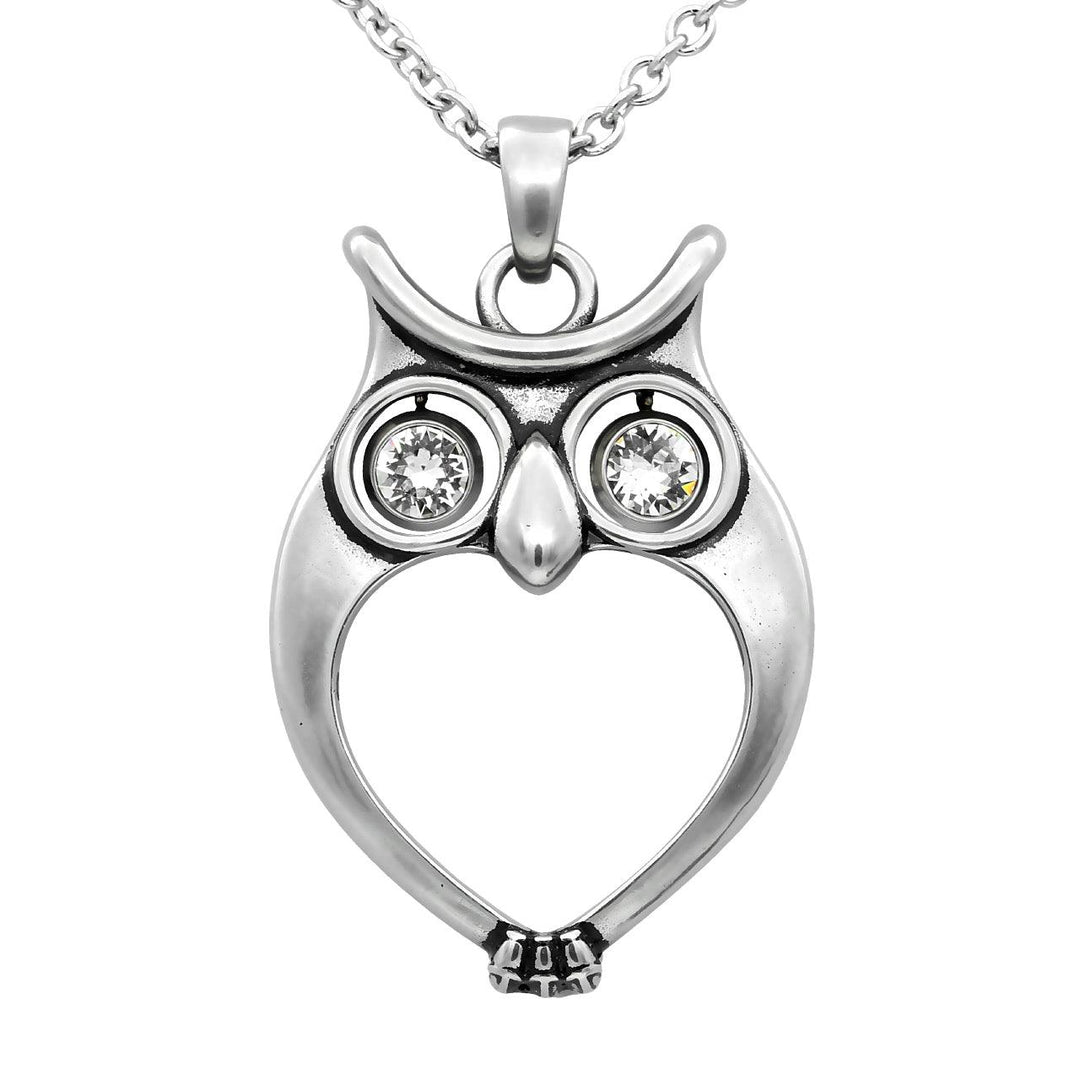Owl Necklace "Watchful Owl", Bird Pendant Adorned with Swarovski - Brand My Case