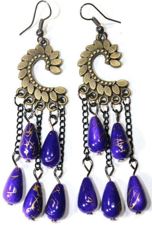 Paisley Petal & Shimmer Beads Earrings - Brand My Case