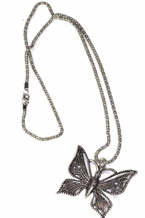 Peace Winged & Skull Head Butterfly Necklace - Brand My Case