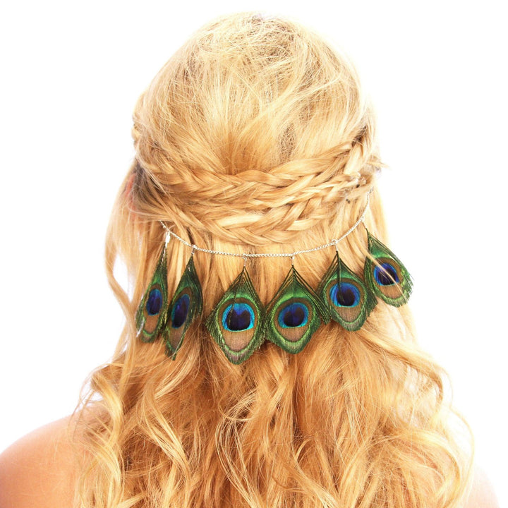 Peacock Feather Hair Grip - Brand My Case