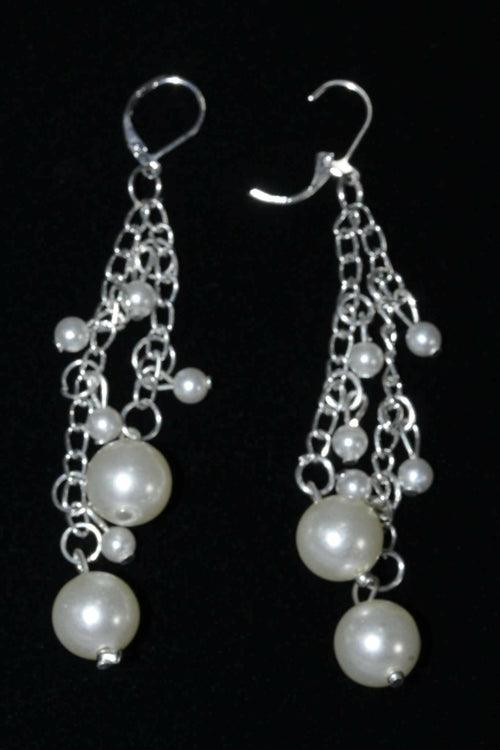 Pearls & Chains Dangle Earrings - Brand My Case