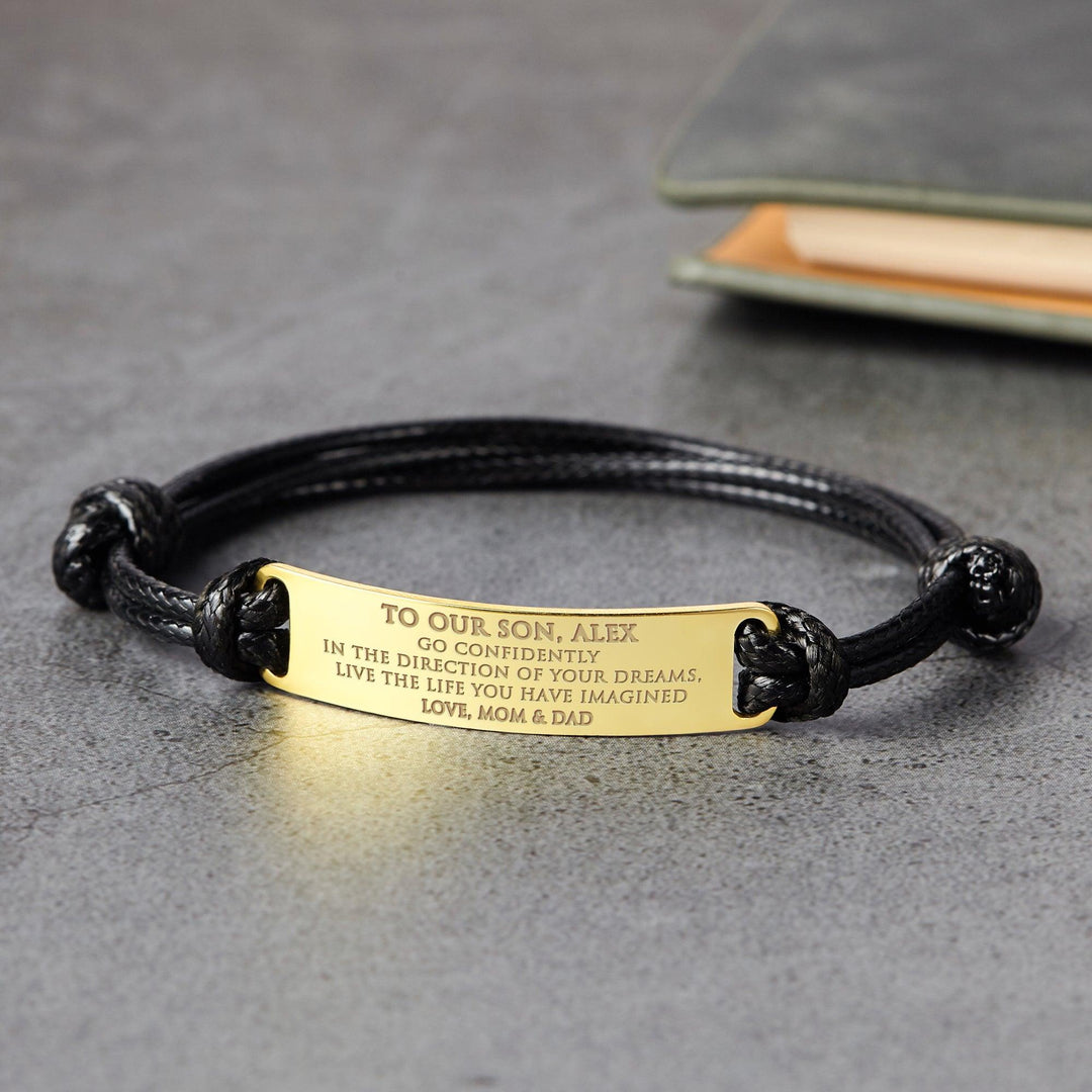 Personalized Bracelet For Son, Graduation Gift from Mom, To My Son - Brand My Case