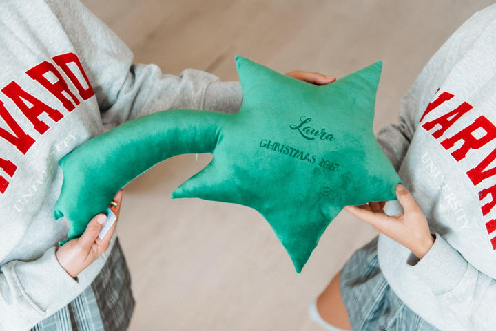 Personalized cushion "Shooting star" , green - Brand My Case