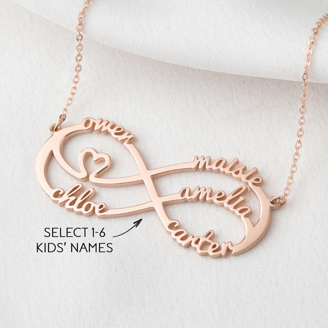 Personalized Infinity Name Necklace, Mom Necklace,Family Name Necklace - Brand My Case