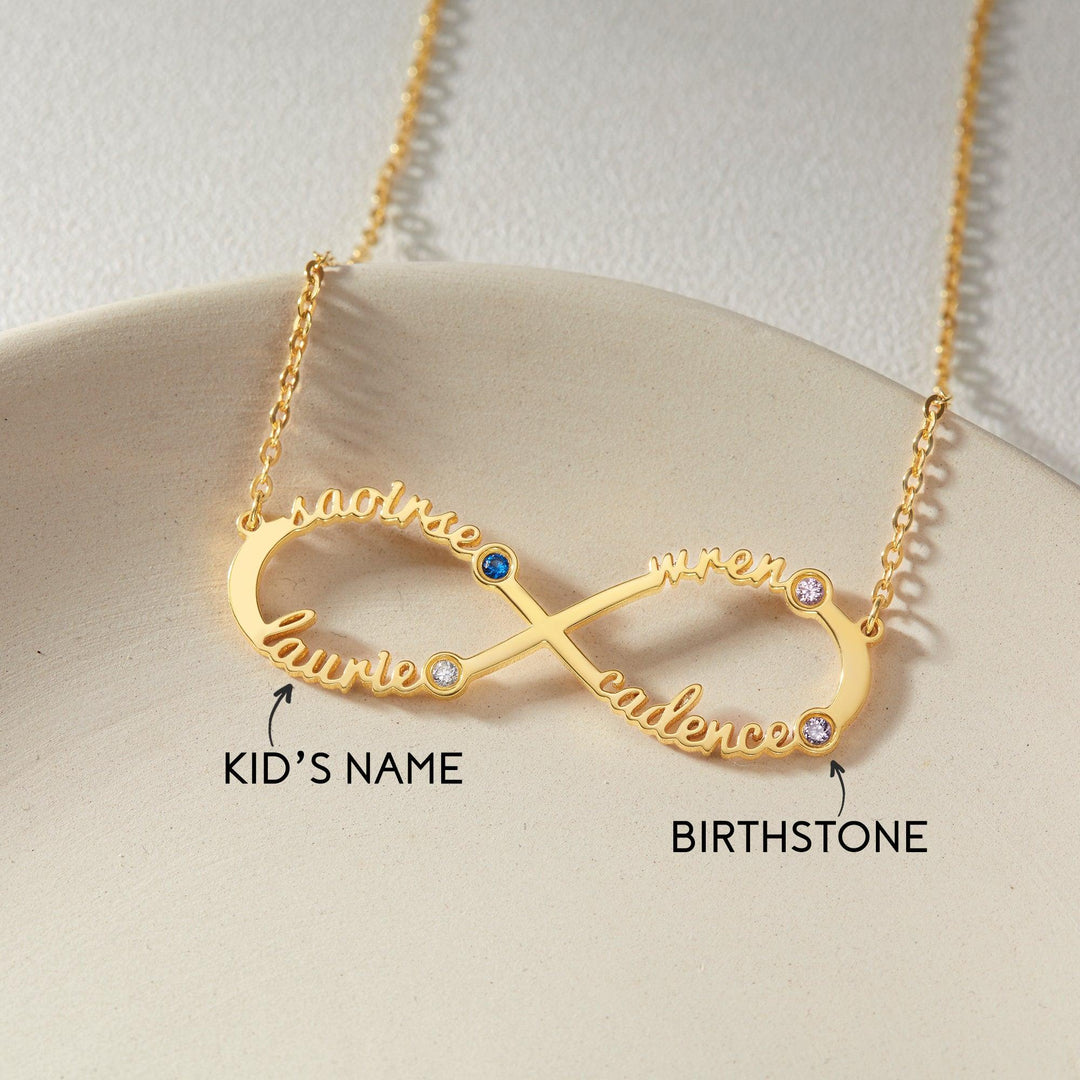 Personalized Infinity Necklace, Mother Necklace with Kids Names - Brand My Case