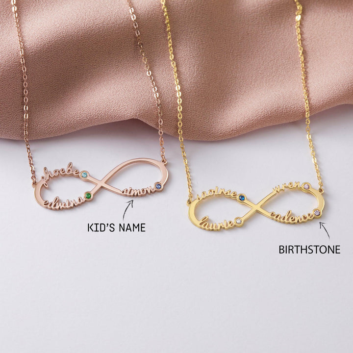 Personalized Infinity Necklace, Mother Necklace with Kids Names - Brand My Case