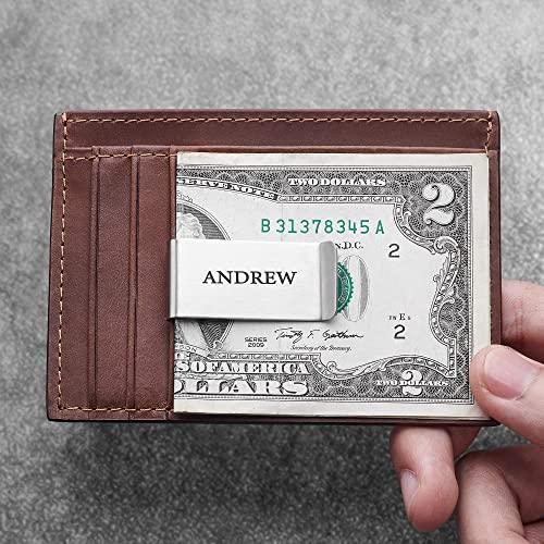 Personalized Metal Money Clip, Engraved Anniversary Gift for Dad - Brand My Case