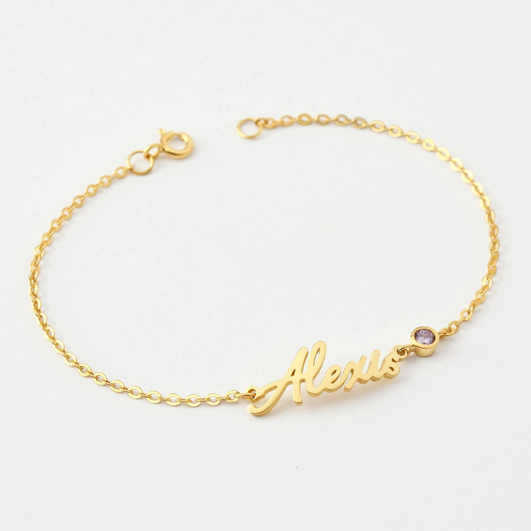 Personalized Name Bracelet, Cursive Name Bracelet, Tween Girl Gift - Brand My Case