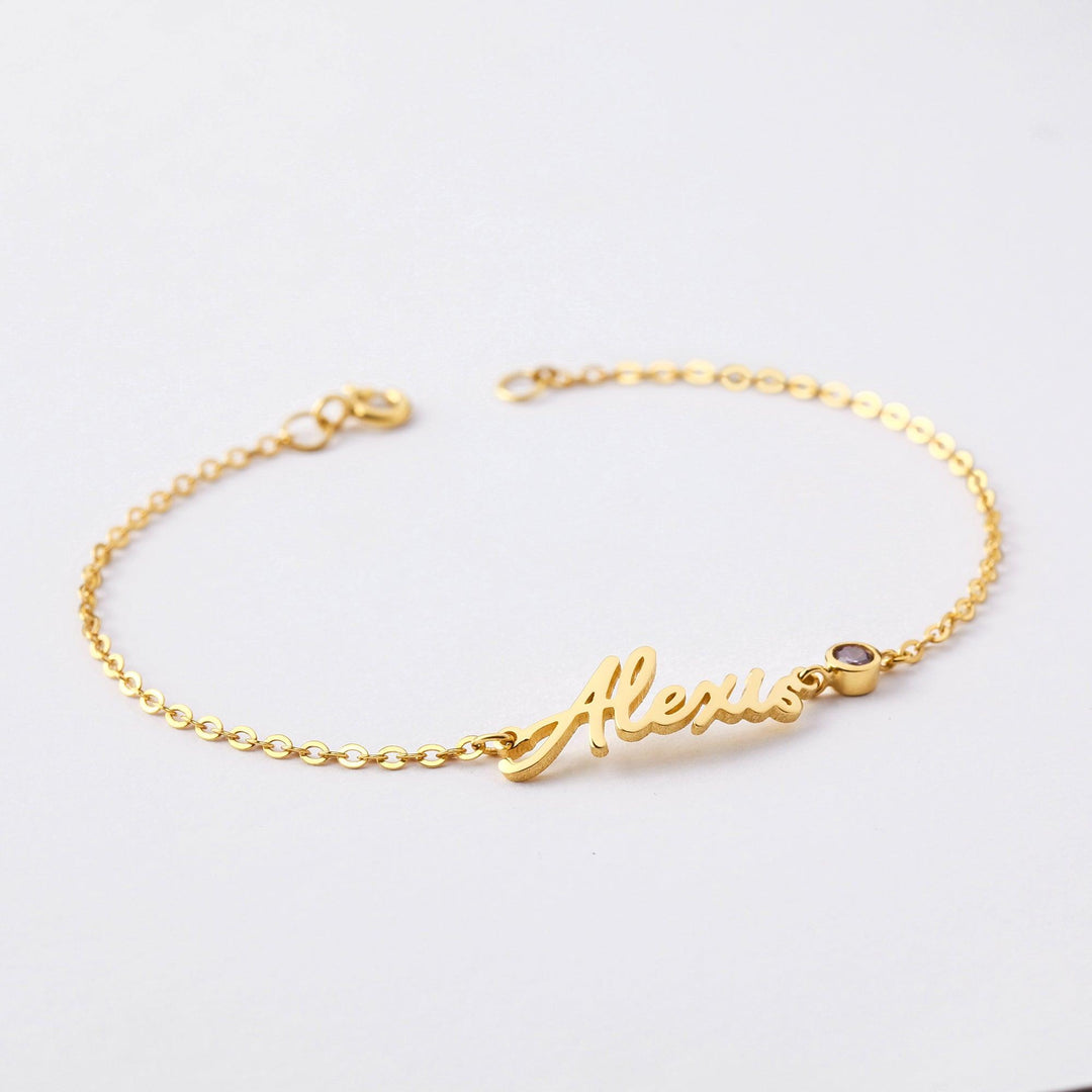 Personalized Name Bracelet, Cursive Name Bracelet, Tween Girl Gift - Brand My Case