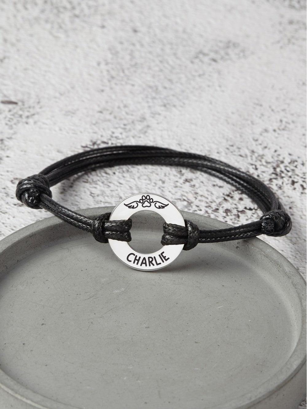 Pet Name Leather Bracelet, Memorial Dog Dad Gift, Loss of Pet Gift - Brand My Case