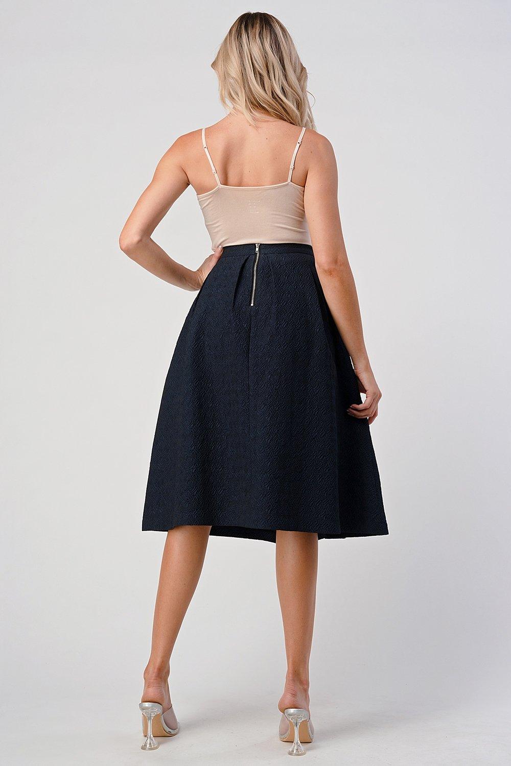 Pleated Waist Mid-Length Puffy Skirt - Brand My Case