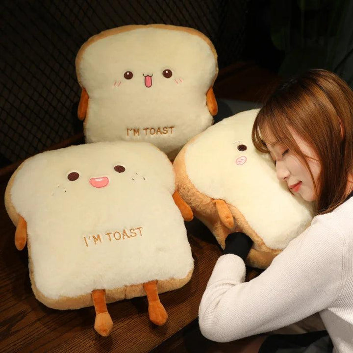 Plush Bread Pillow Cute Simulation Food Toast Soft Doll Warm Hand Pillow Cushion Home Decoration Kids Toys Birthday Gift - Brand My Case