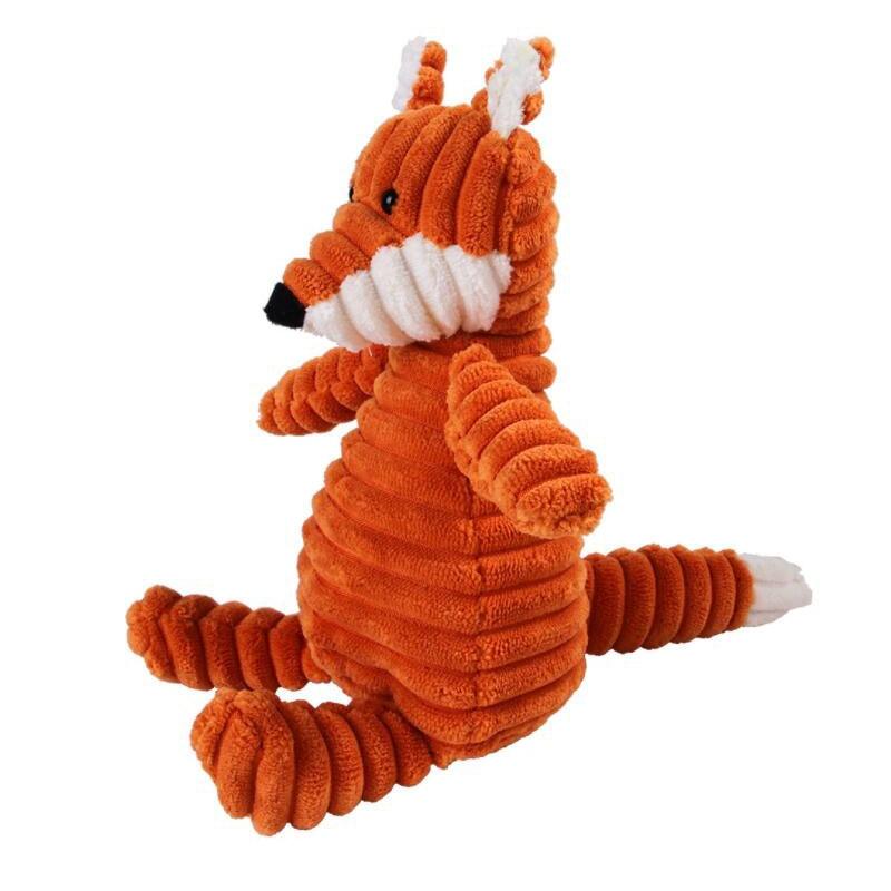 Plush Dog Toy Animals Shape Bite Resistant Squeaky Toys Corduroy Dog Toys for Small Large Dogs Puppy Pets Training Accessories - Brand My Case