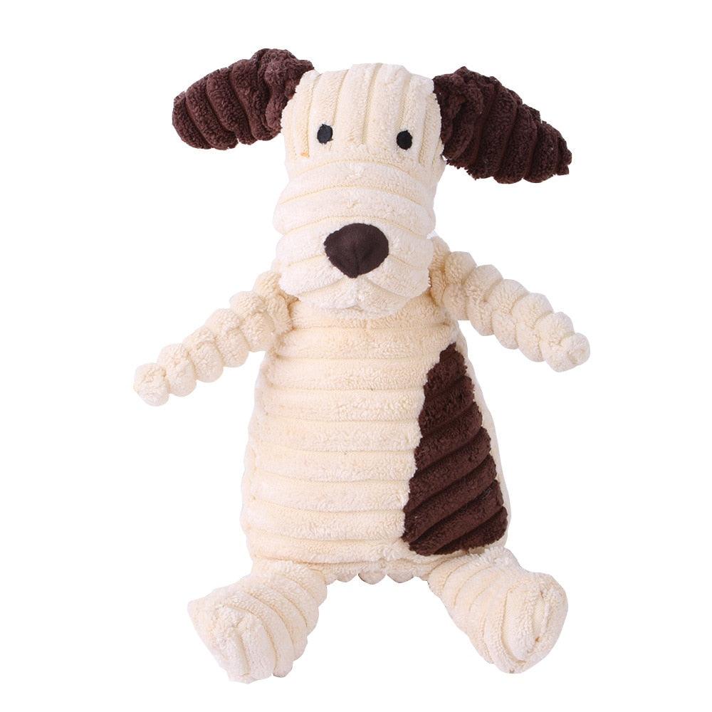 Plush Dog Toy Animals Shape Bite Resistant Squeaky Toys Corduroy Dog Toys for Small Large Dogs Puppy Pets Training Accessories - Brand My Case