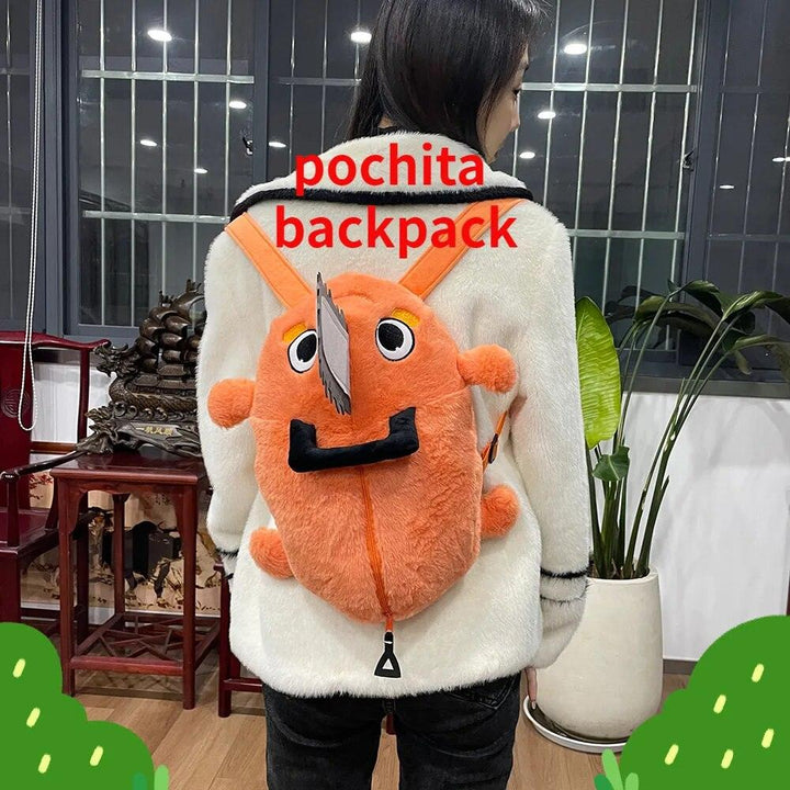 Pochita Slipper Plush Backpack Blanket Cloak Chainsaw Chain Saw Man Kawaii Cosplay Dog Bag Japan Anime Plushie Christmas Gift - Brand My Case