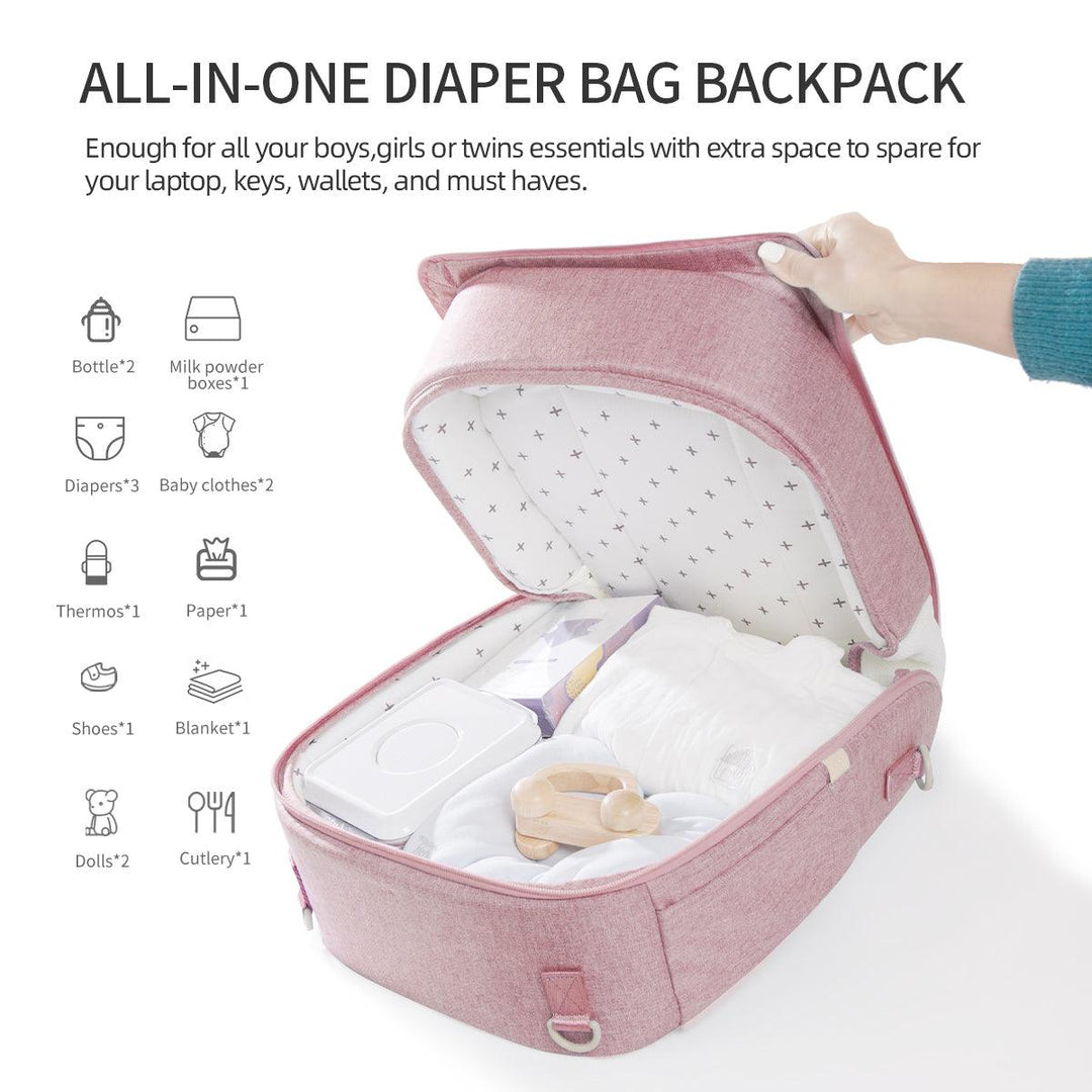 Portable Baby Diaper Bag Backpack with Changing Pad - Brand My Case