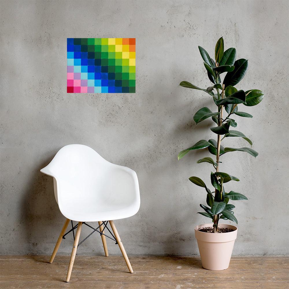 Poster - Rainbow Pattern Dark - By Ingrid DiPonsard - Brand My Case