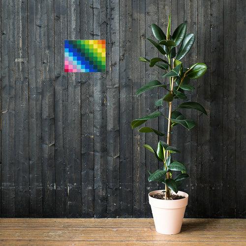 Poster - Rainbow Pattern Dark - By Ingrid DiPonsard - Brand My Case