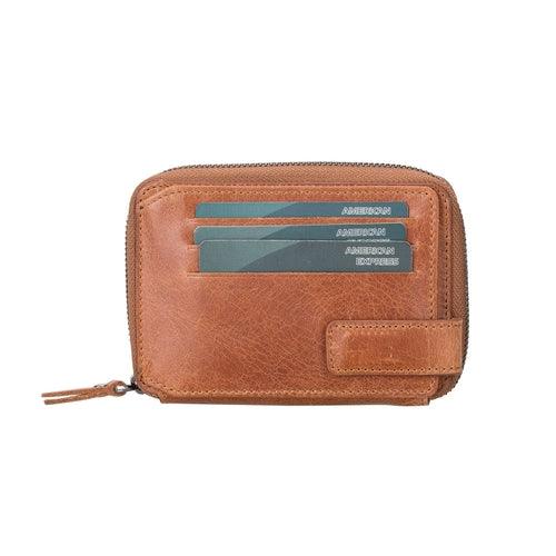 Powell Handmade Unisex Leather Wallet with Zippered Compartment - Brand My Case