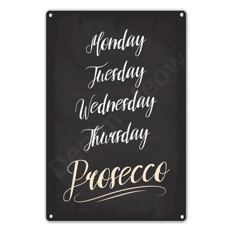 Prosecco O'Clock Vintage Poster Prosecco Cocktails Metal Tin Signs Pub Bar Decoration Prosecco Princess Wall Art Decor N355 - Brand My Case