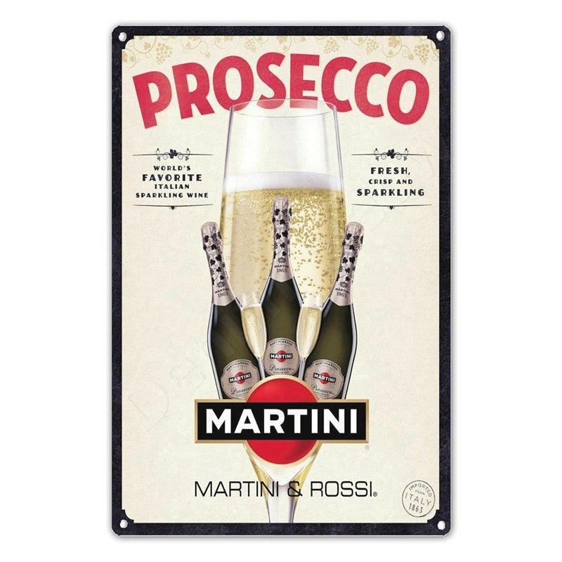 Prosecco O'Clock Vintage Poster Prosecco Cocktails Metal Tin Signs Pub Bar Decoration Prosecco Princess Wall Art Decor N355 - Brand My Case