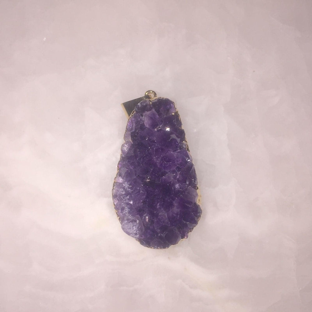 Purple Amethyst Cluster Pendant - Brand My Case