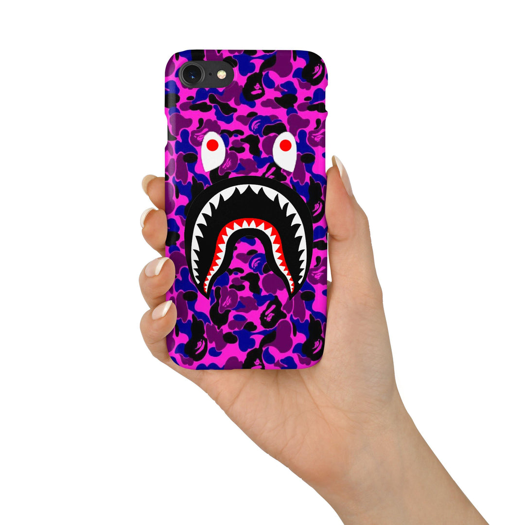 Purple Camo Shark Mouth iPhone Case - Brand My Case