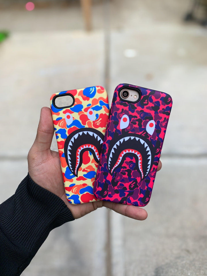 Purple Camo Shark Mouth iPhone Case - Brand My Case